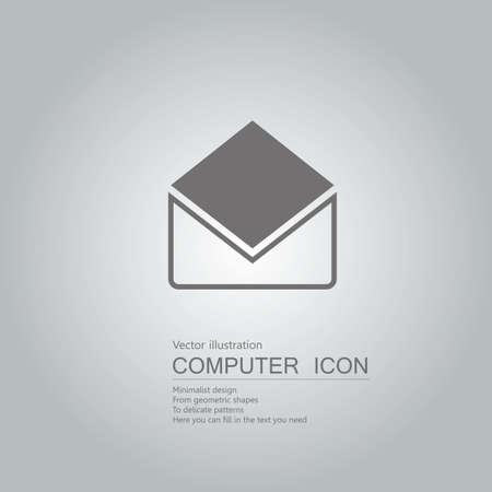 drawn letter icon. Isolated on grey background.のイラスト素材