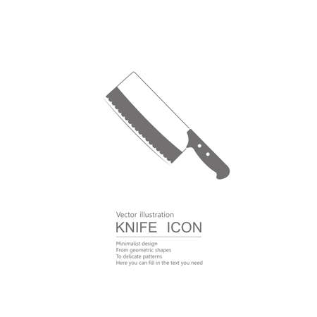 Vector drawn kitchen knife. Isolated on white background.のイラスト素材