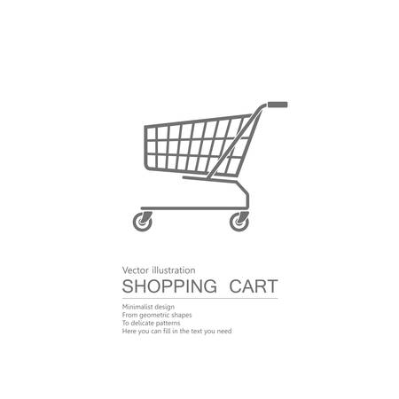 Vector drawn shopping cart. Isolated on white background.のイラスト素材