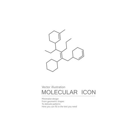 Vector drawn molecular structure. Isolated on white background.のイラスト素材