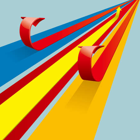 Creative design of the arrow isolated on blue background.のイラスト素材