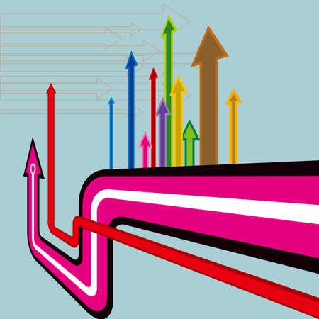 Creative design of the arrow isolated on blue background.のイラスト素材