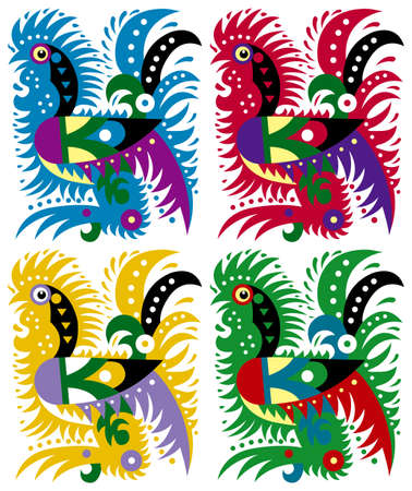 rooster pattern isolated on white background.のイラスト素材