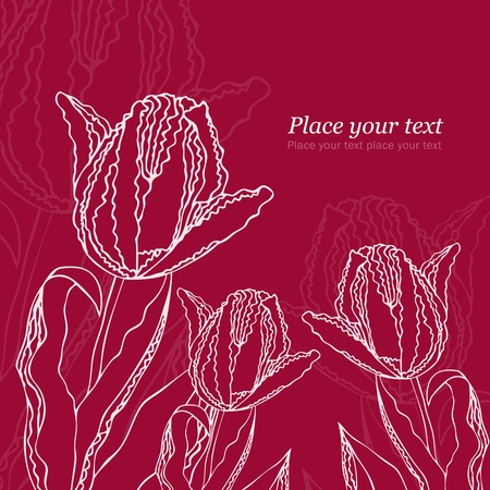 Background with tulips and textのイラスト素材