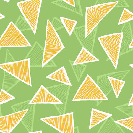 Triangle seamless vector pattern, simple doodle hand drawn backgroundのイラスト素材