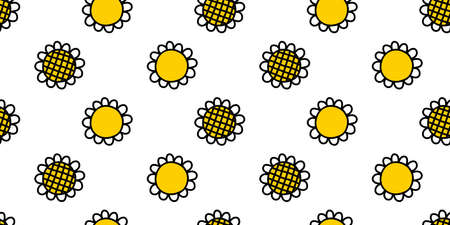 Flower vector pattern, floral seamless background, nature children drawing