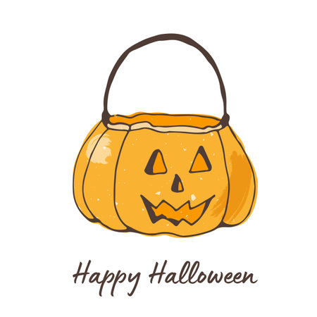 Pumpkin vector illustration, hand drawn isolated on white backgroundのイラスト素材