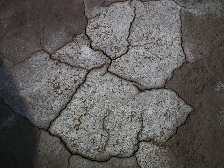 Close up to the crack of river course