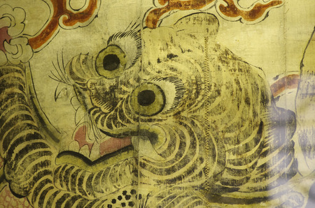 Tiger traditional symbolic paintingのeditorial素材