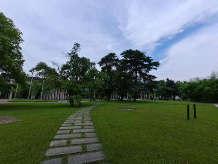Scenery of the park in the city of Hanoi, Vietnamの写真素材