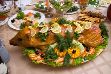 The Traditional russian snack.Ample meal.The Big holiday.の写真素材