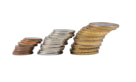 financial crisis,graph from coins, diagram of the economic ruin