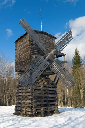 Wind mill of the north country,Russian traditional architectureの写真素材