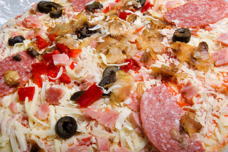 half-finished item Italian pizza.close-upの写真素材