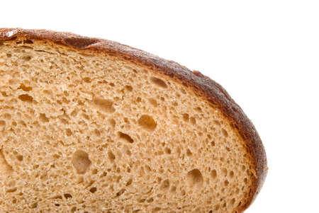 Cut Bread,Slice of brown bread. Isolated on white.