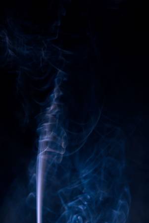 Silky smoke on black backgroundの写真素材