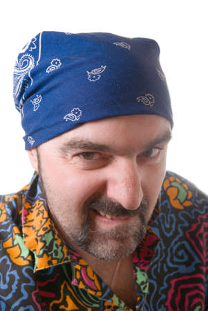 Dangerous man.mafia in bandaneの写真素材