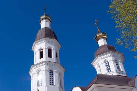 cupola of the Russian Orthodox churchの写真素材