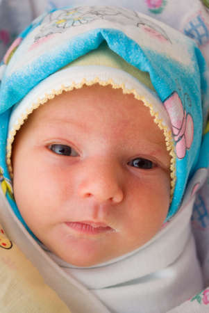 caucasian newborn girlの写真素材