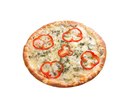 Pizza and italian kitchen. Studio. Isolated on white background. の写真素材