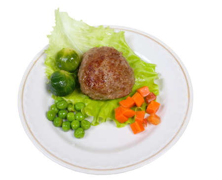 chops with vegetables.shniceli roastedの写真素材