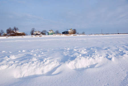 winter russian villageの写真素材