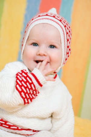 baby caucasian girl smilesの写真素材