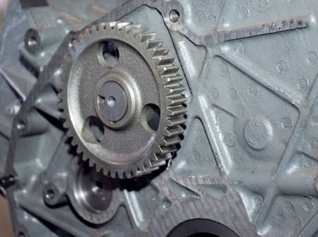 close up view of gears from old mechanism