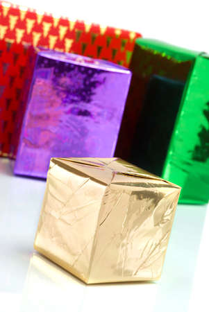 cristmas gift boxes closeup
