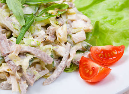 meat salad with vegetable.Italian kitchenの写真素材
