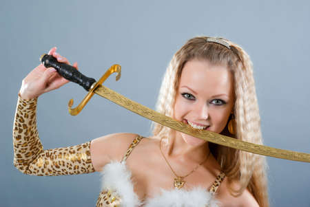 Fashion girl in belly dance dressの写真素材