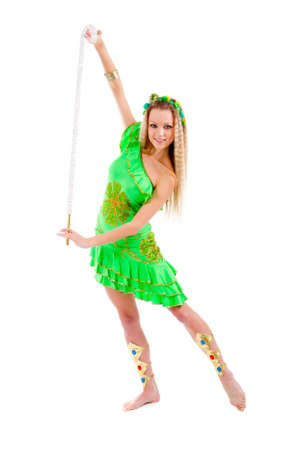 Attractive girl dances east dance.Belly dancer の写真素材