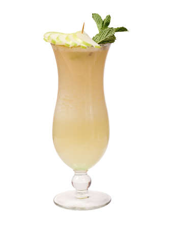 refreshing  fruit  cocktail isolated on white backgroundの写真素材