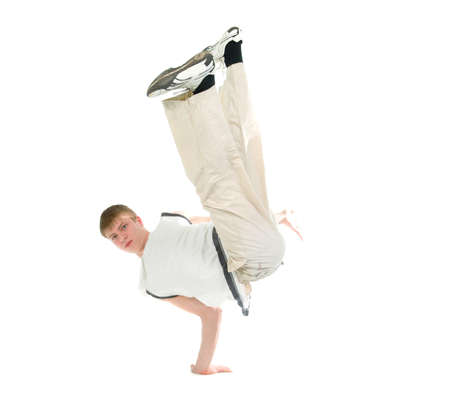  cool hip hop style dancer.breakdance Shot over white background