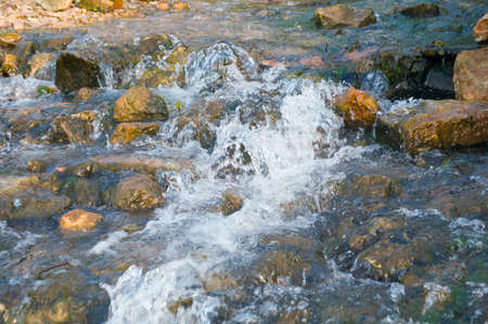  creek; .forest river waterfall の写真素材