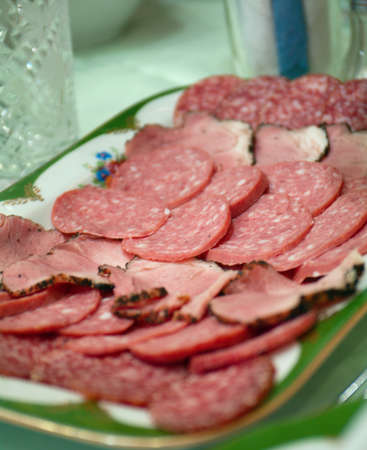 Beautiful sliced food arrangement. Shallow depth-of-fieldの写真素材