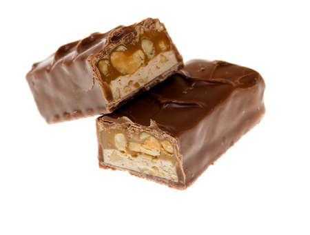 Chocolate bar isolated on white background
