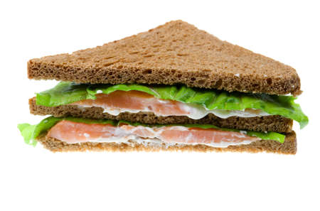 salmon  sandwiches. isolated on a white background.の写真素材