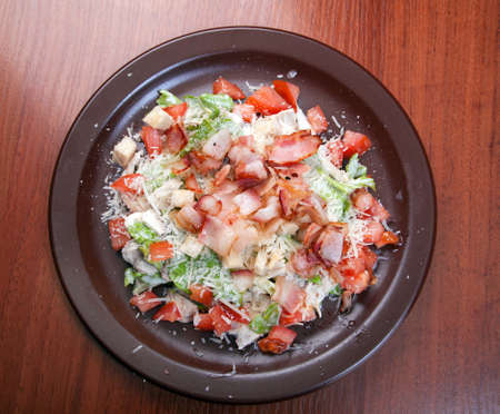 salad with bacon and vegetable.spanish kitchenの写真素材