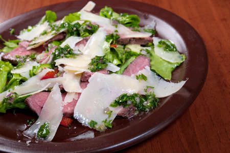 vegetable salad from cheese and ham,spanish kitchenの写真素材