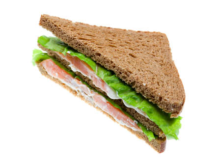 salmon  sandwiches. isolated on a white background.の写真素材