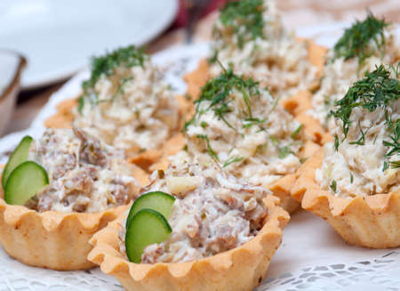  Delicious meat-vegetable tartlet  .Shallow depth-of-fieldの写真素材