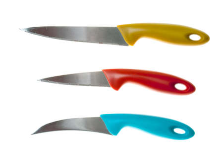 Set of kitchen knifes  isolated on white の写真素材