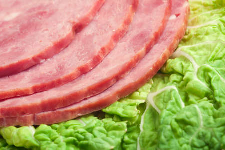 Beautiful sliced food arrangement of meat. の写真素材