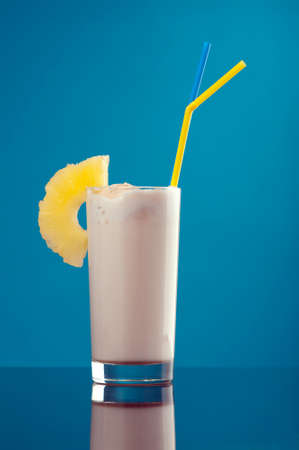 Milk shake  on blue background