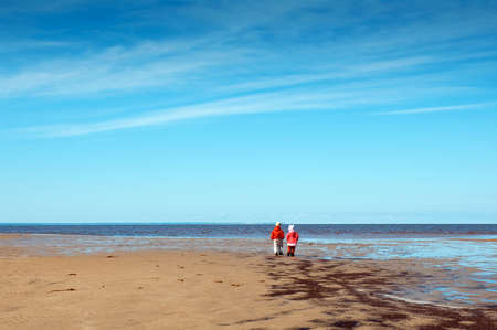 kids playing at the beach .White Seaの写真素材