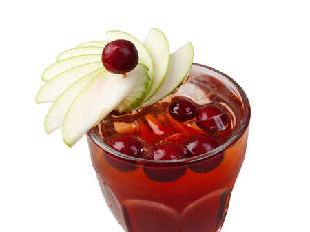ccranberry ocktail  closeup isolated on white background.の写真素材