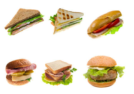  collection sandwich .isolated on white background.clipping Pathの写真素材