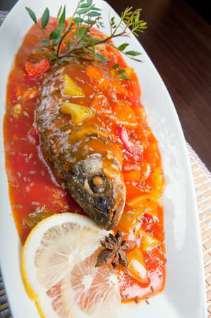 Sea wolf with vegetable.Chinese style