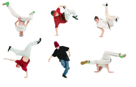  cool hip hop style dancer.breakdance Shot over white background
